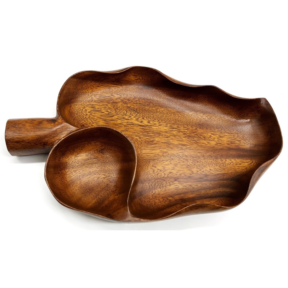 Vintage MCM 60s Monkey Pod Hawaii Wood Serving Dish